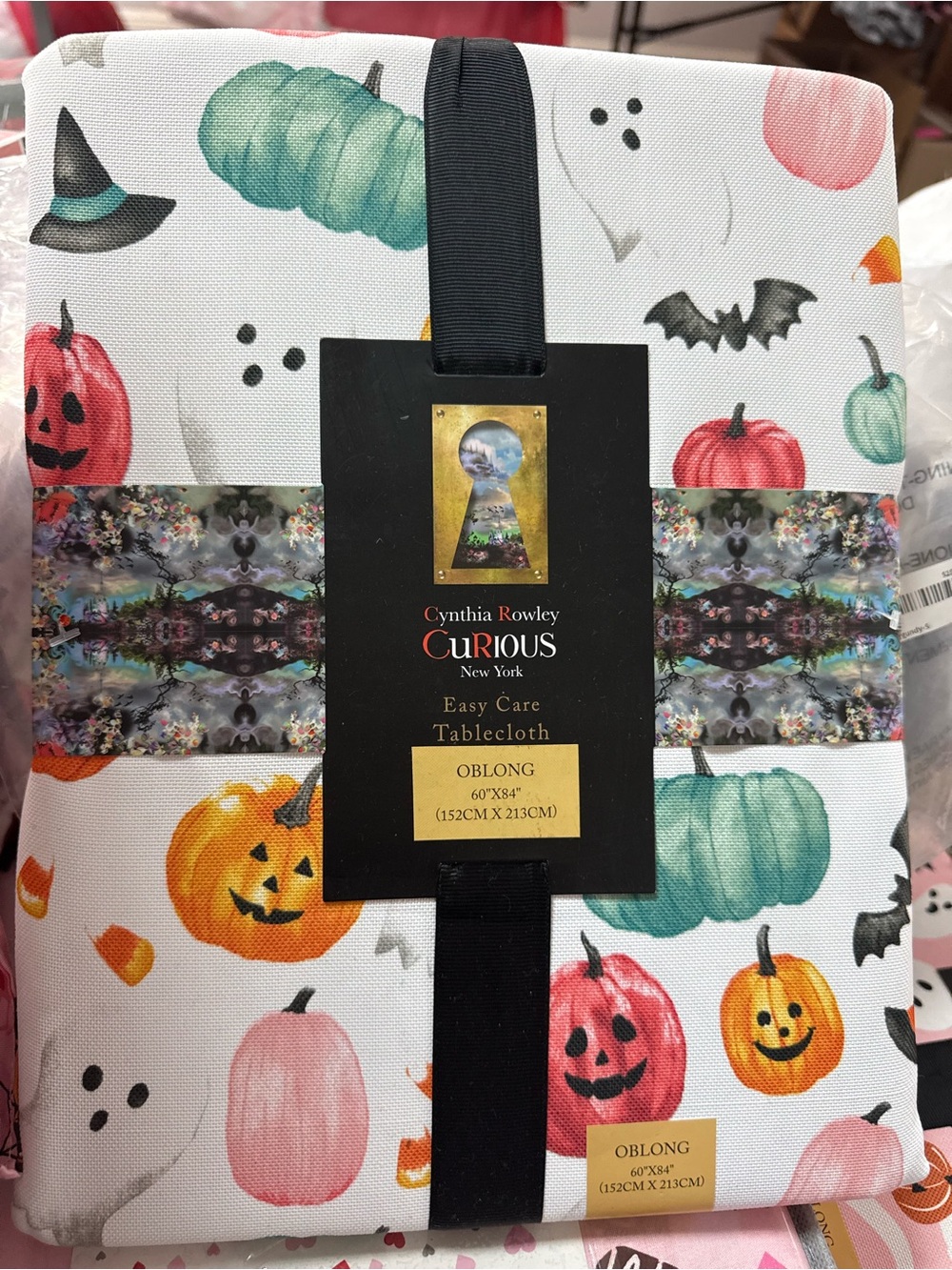 Cynthia Rowley Curious Halloween Pumpkin Tablecloth - Multi